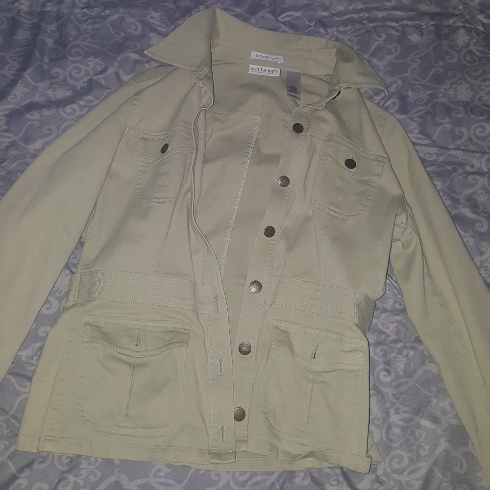 Light green button up jacket